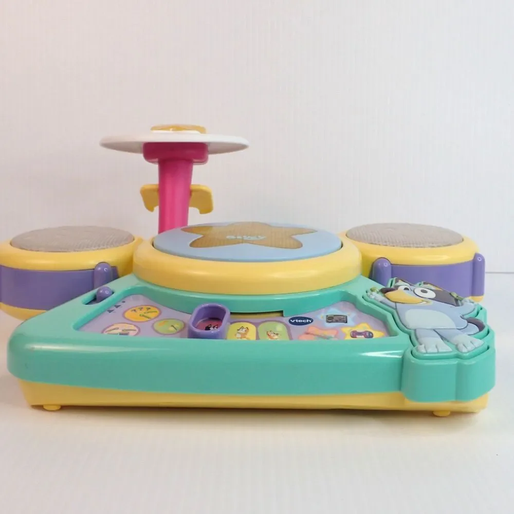 Bluey Musical Toys Lot of 2 Vtech Drum Set & Kidz Toyz Bluey Keyboard